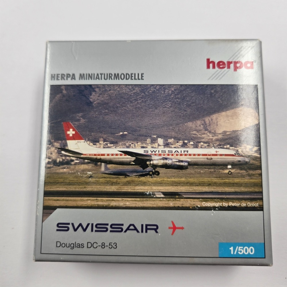 Herpa Swissair DC-8-53 1:500 Diecast Airplane Model Limited Edition 514996 New